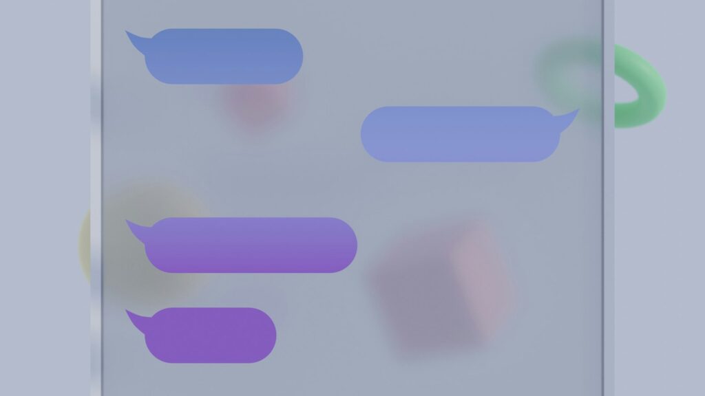 Sprechblasen auf einem Bildschirm als Symbol für automatisierte Dialoge mit einem Chatbot